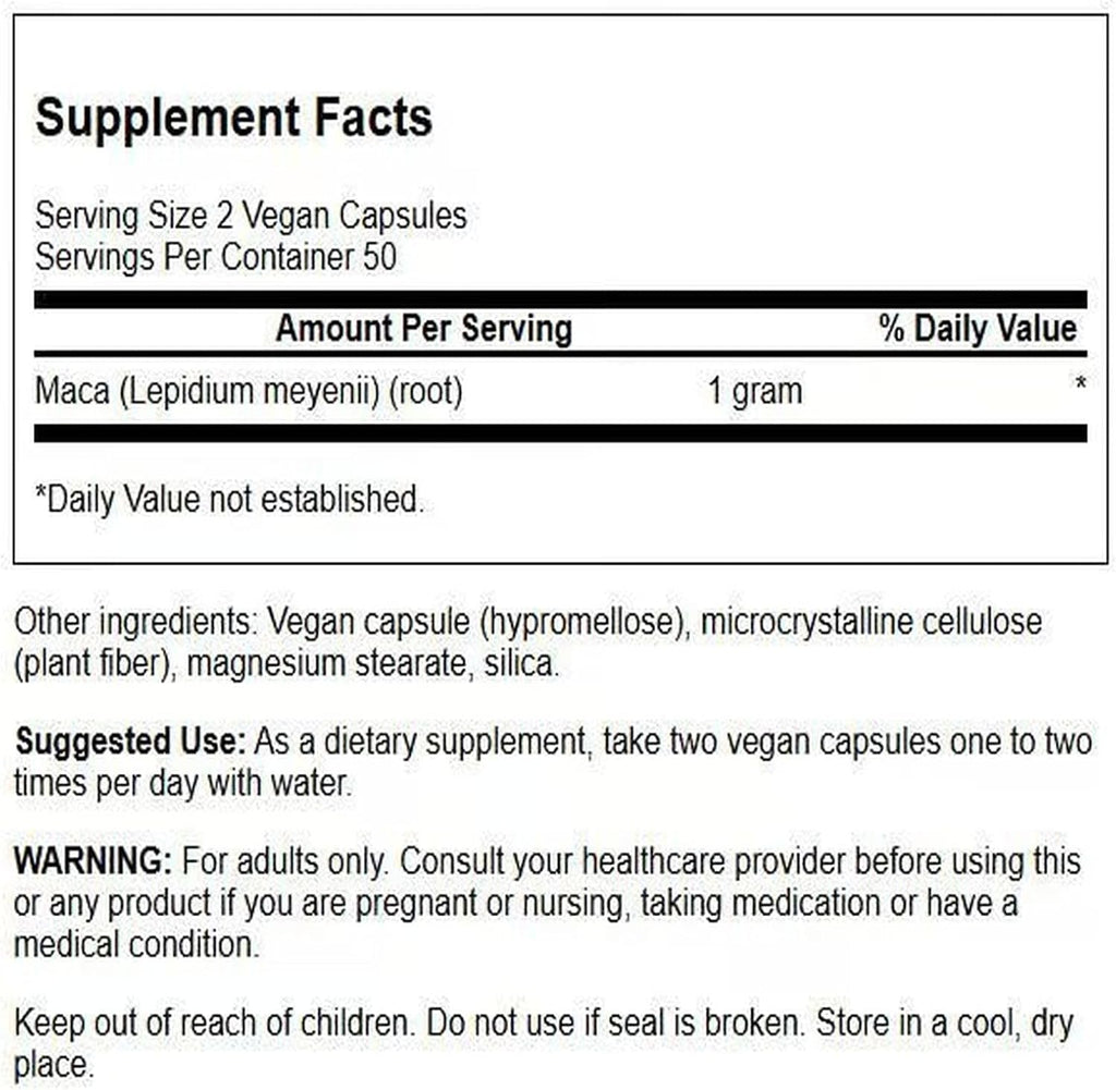 Swanson Maca 500 mg - 100 Capsules