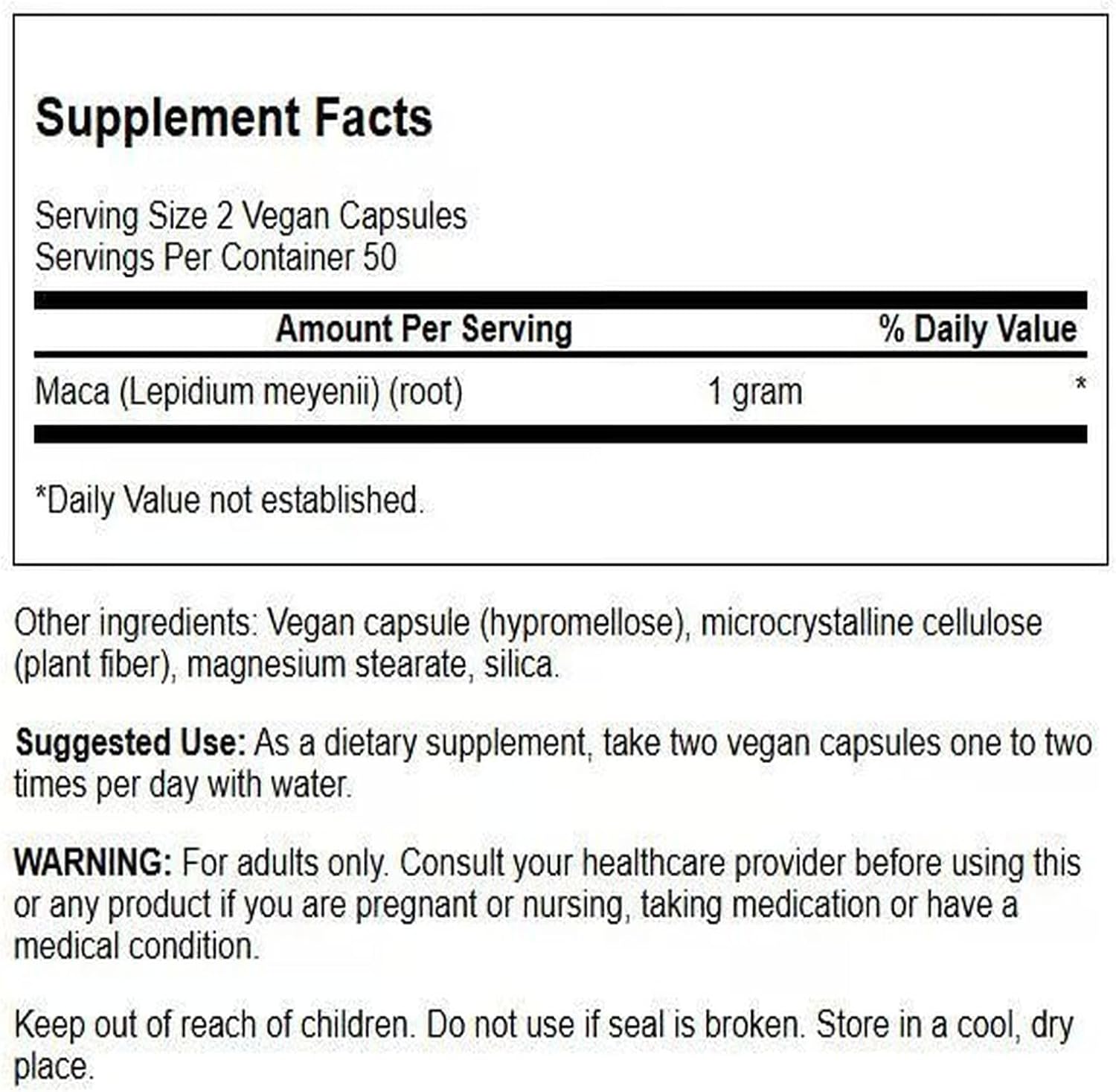 Swanson Maca 500 mg - 100 Capsules