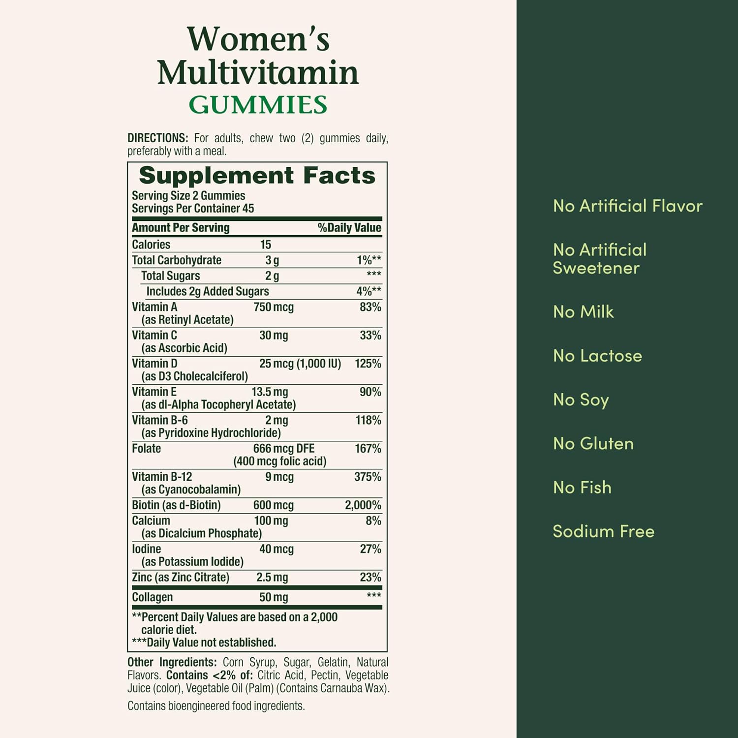 Nature's Bounty Multivitamínico para Mujeres en Gominolas, Sabor Frutos Rojos y Frambuesa, 90 Gominolas