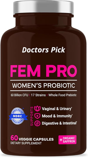 Doctors Pick Fem Pro Probióticos para – Salud vaginal y urinaria: Cepas como Lactobacillus reuteri y L. rhamnosus – Image 1