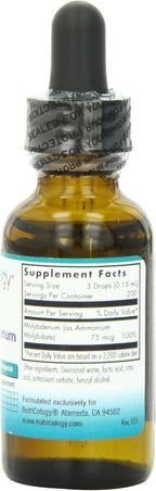 NutriCology Molibdeno Líquido - 25 mcg por gota - 200 dosis - 30 ml