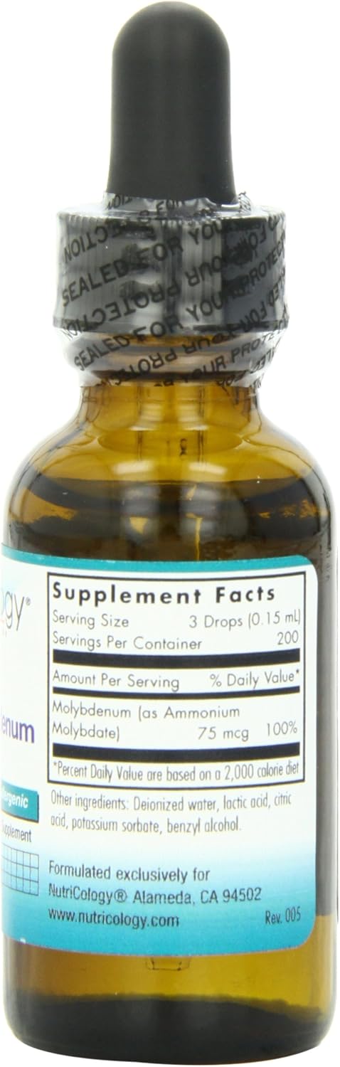 NutriCology Molibdeno Líquido - 25 mcg por gota - 200 dosis - 30 ml