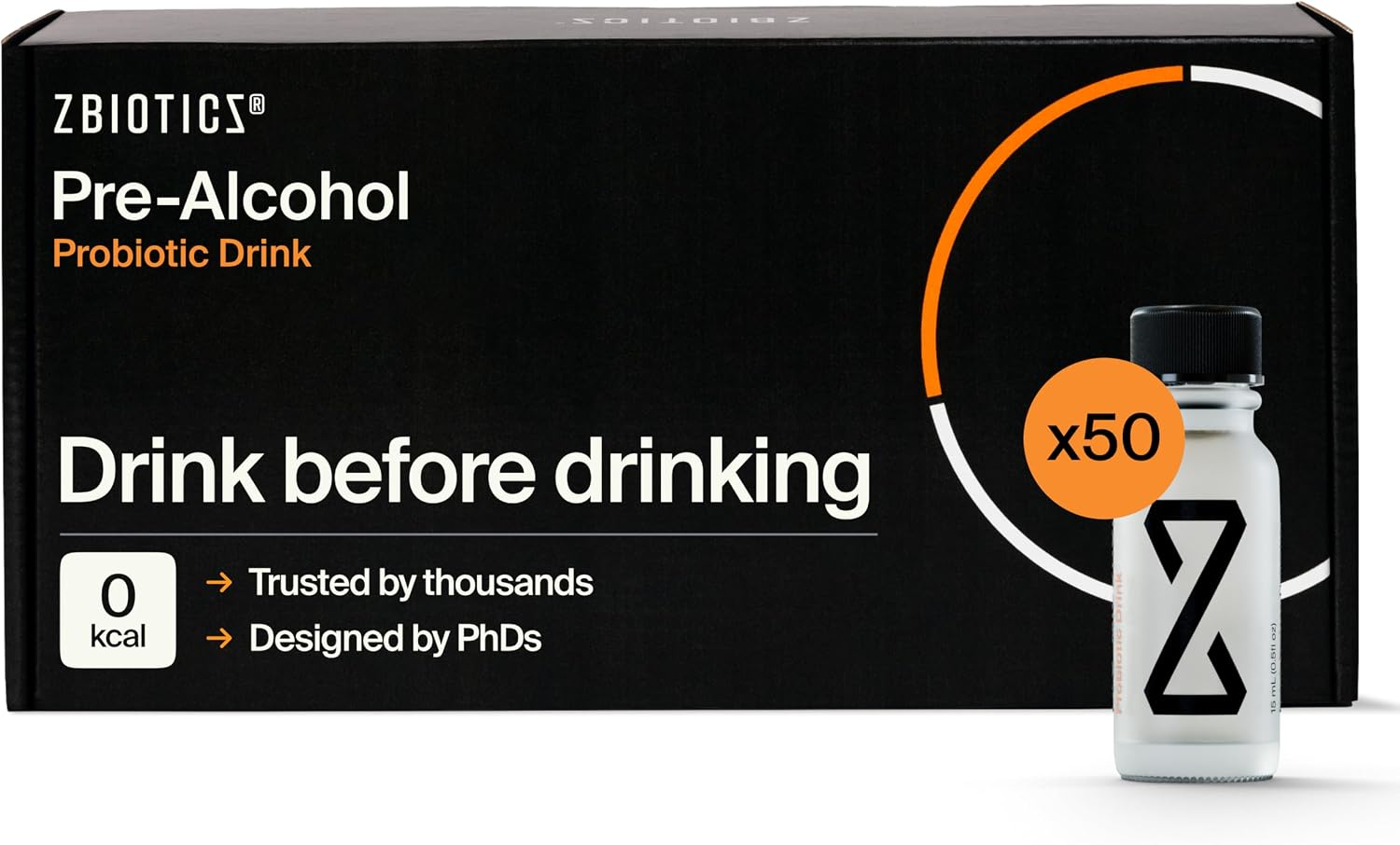 ZBiotics Probiótico Pre-Alcohol (6 botellas de 0.5 fl oz)