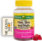 Spring Valley Biotina Gominolas Vegetarianas, Fresa, 2500 mcg, 60 unidades