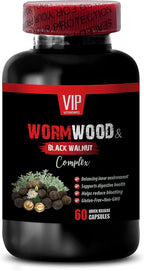 VIP Supplements Complejo de Black Walnut y Wormwood 1500 mg - 120 Cápsulas (2 Envases)