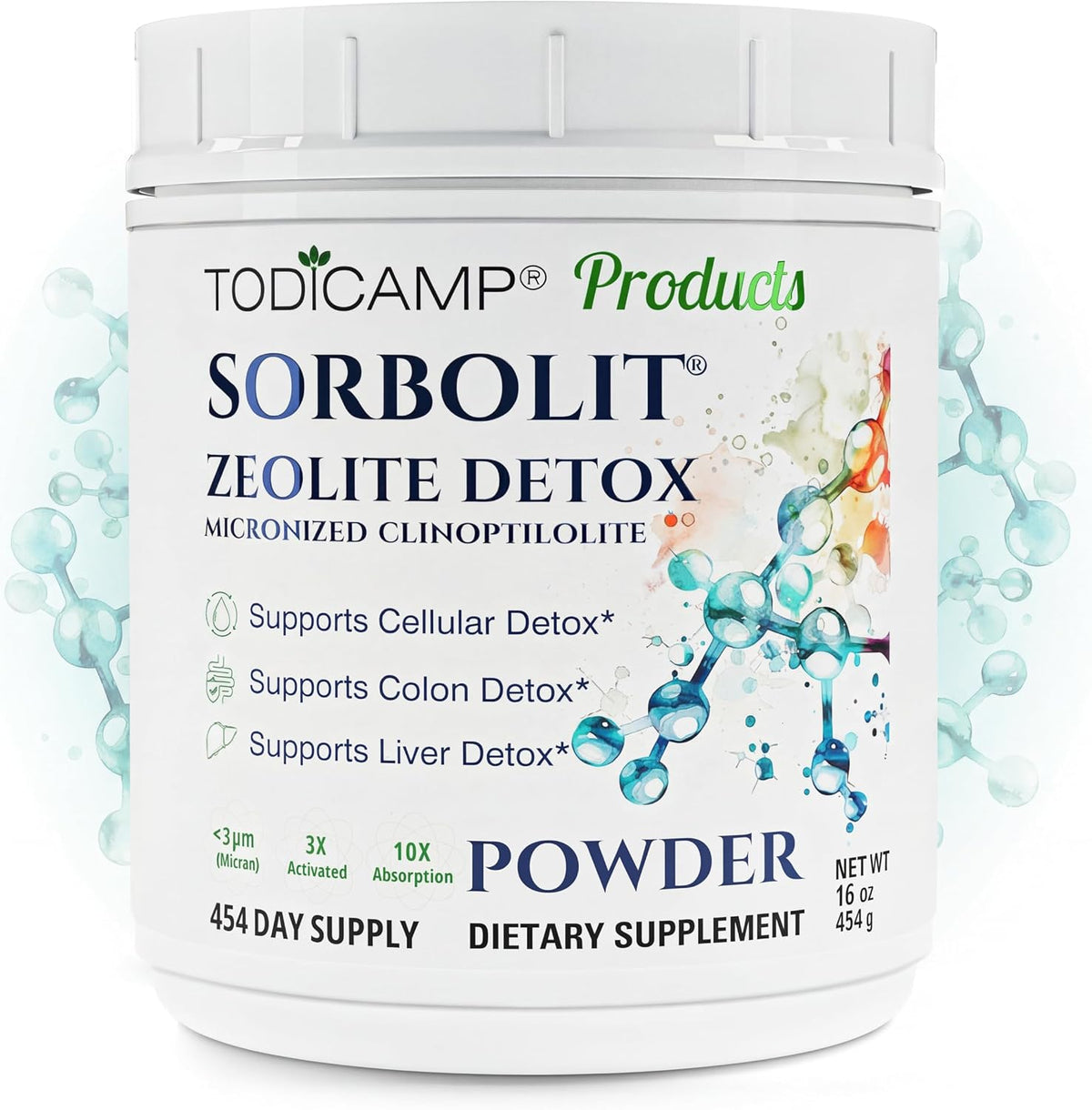 TODICAMP Zeolite Detox Sorbolit - Zeolite Binder Supplement for Full Body Detox - Gut Cleanse, Cellular and Liver Detox (1 – Image 1