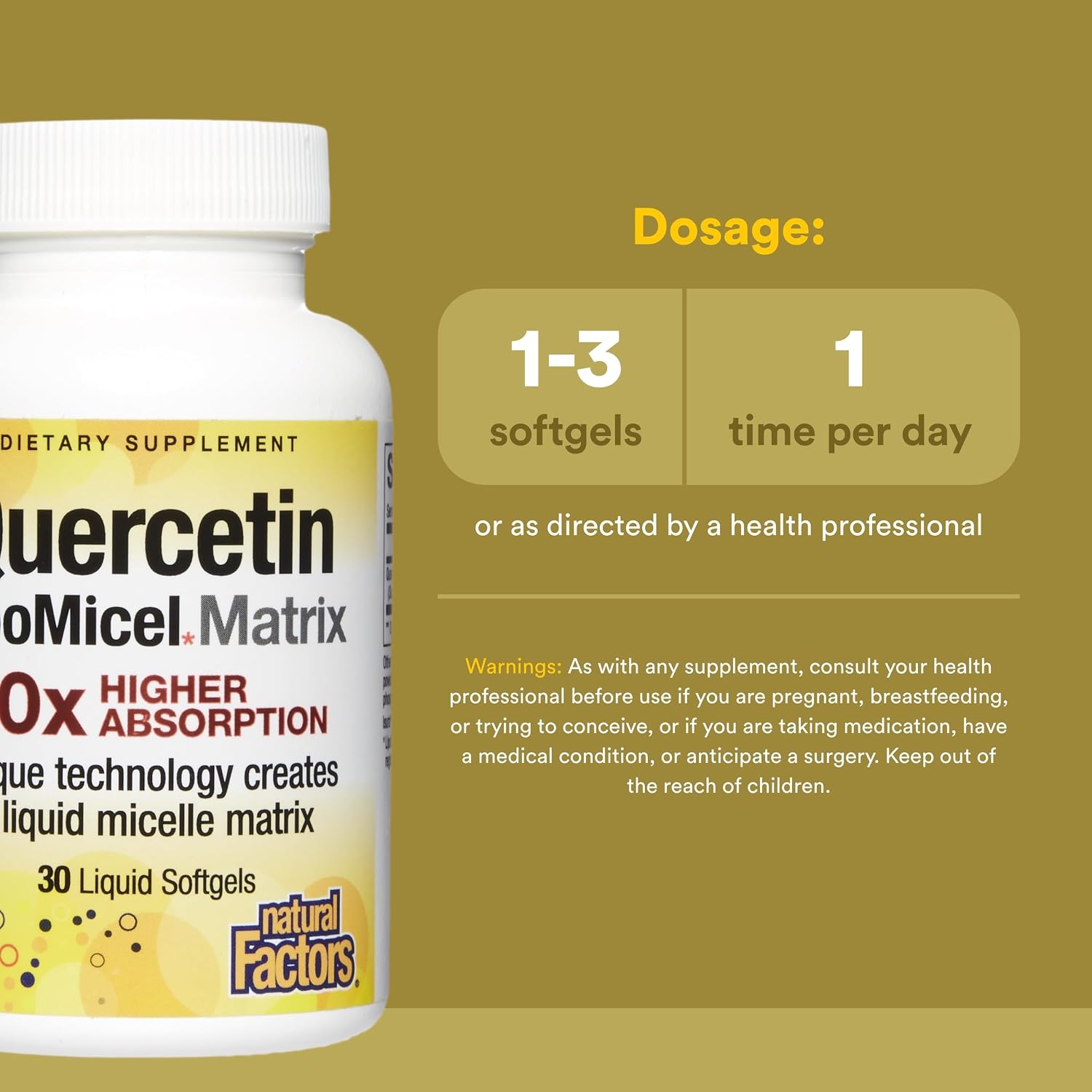 Natural Factors Quercetin LipoMicel Matrix - 30 Cápsulas Blandas