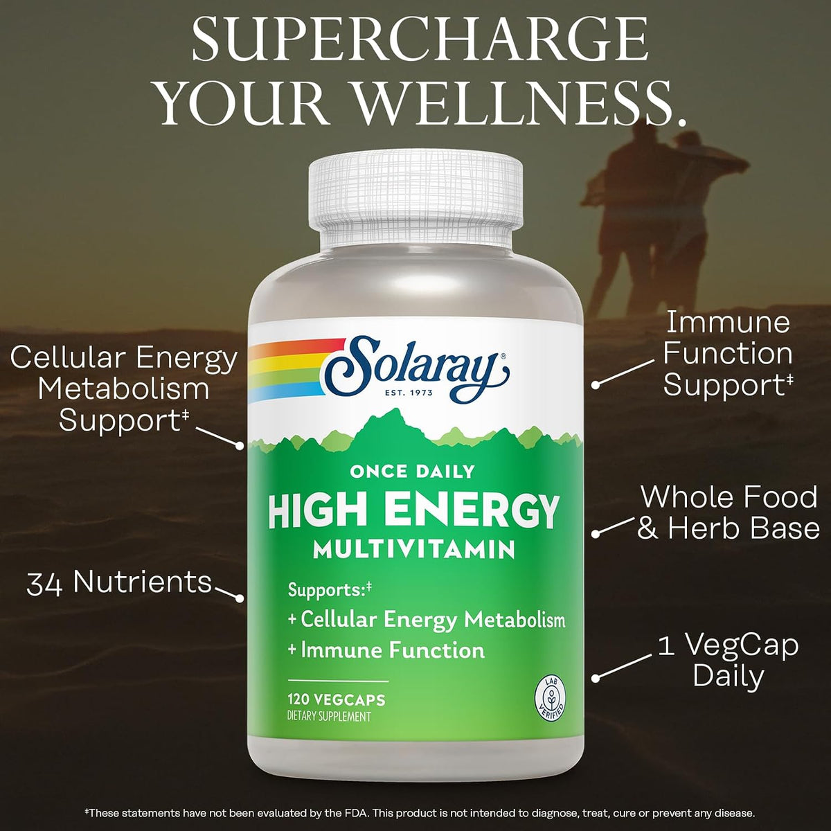 SOLARAY Multivitamínico Alta Energía Una Vez – Vitamina B1 (tiamina): contribuye al metabolismo energético normal. – Image 3