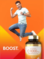 Carlyle Vitamina C 1000mg con Escaramujo y Bioflavonoides Cítricos | 250 Comprimidos Recubiertos | Vegetariano, No-GMO, Sin Gluten
