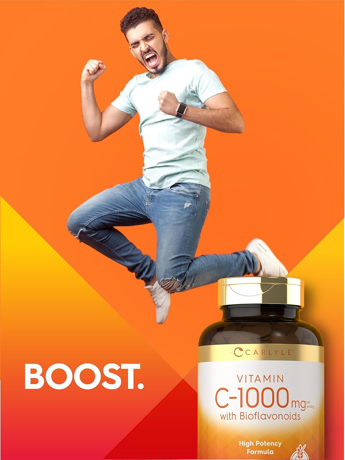 Carlyle Vitamina C 1000mg con Escaramujo y Bioflavonoides Cítricos | 250 Comprimidos Recubiertos | Vegetariano, No-GMO, Sin Gluten