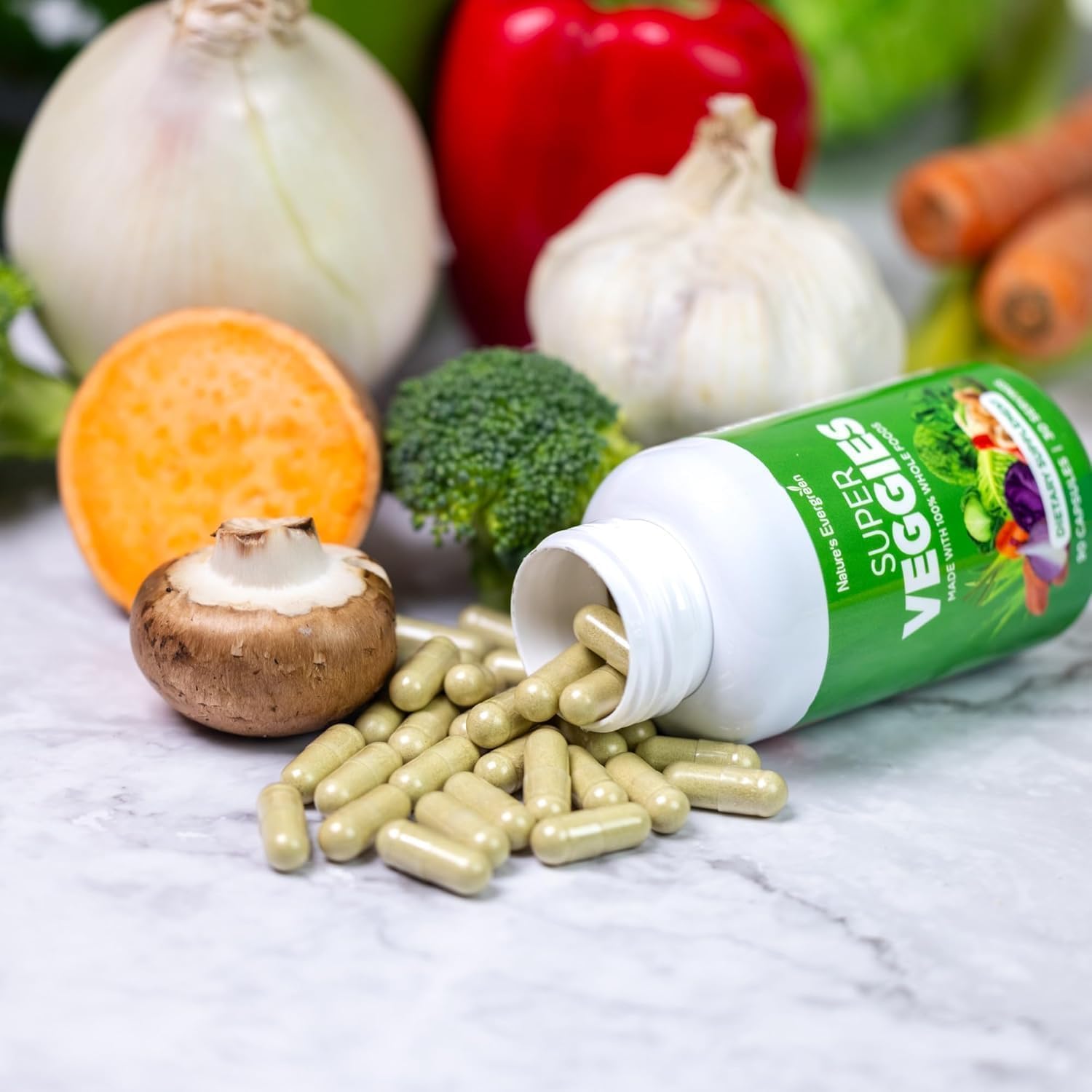 Nature's Evergreen Fruits and Veggies Supplement – 180 Cápsulas (Envase de 2)