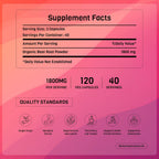 PADMURA Cápsulas de Remolacha Ecológica 1800mg - 120 Cápsulas Veganas