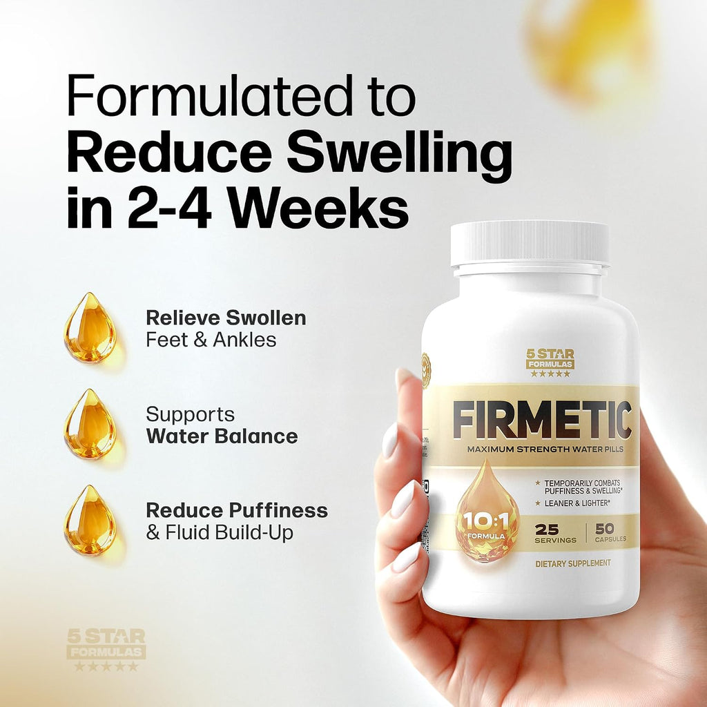 Firmetic – Pastillas de Agua Naturales para Piernas, Tobillos y Pies Hinchados