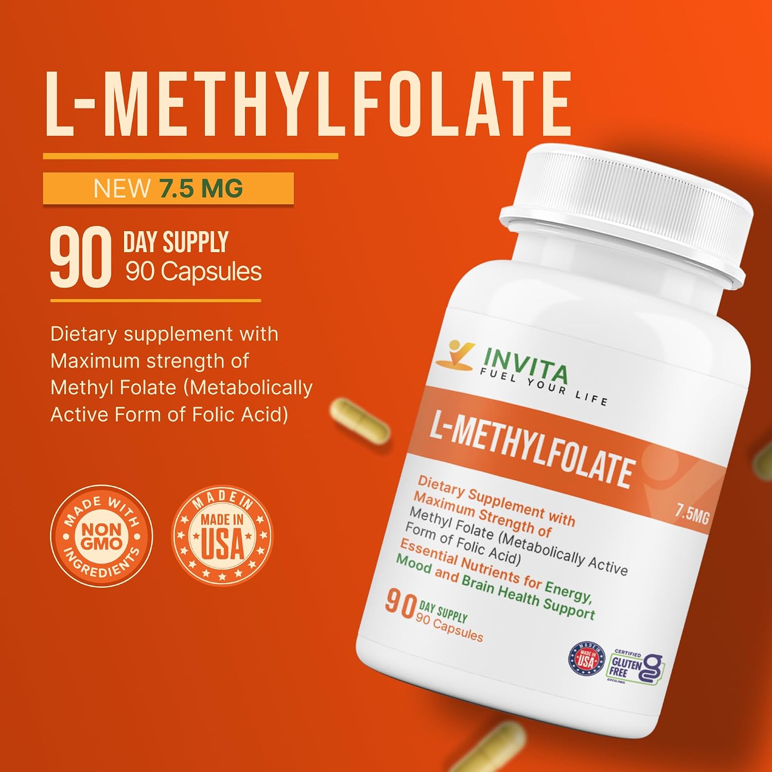 INVITA L-Metilfolato 7.5mg – 90 Cápsulas