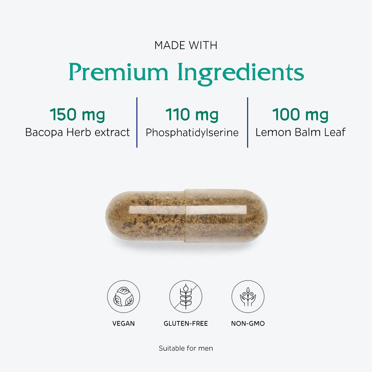 Vitanica MindBlend, Apoyo Cerebral, 60 Cápsulas Veganas – Image 4