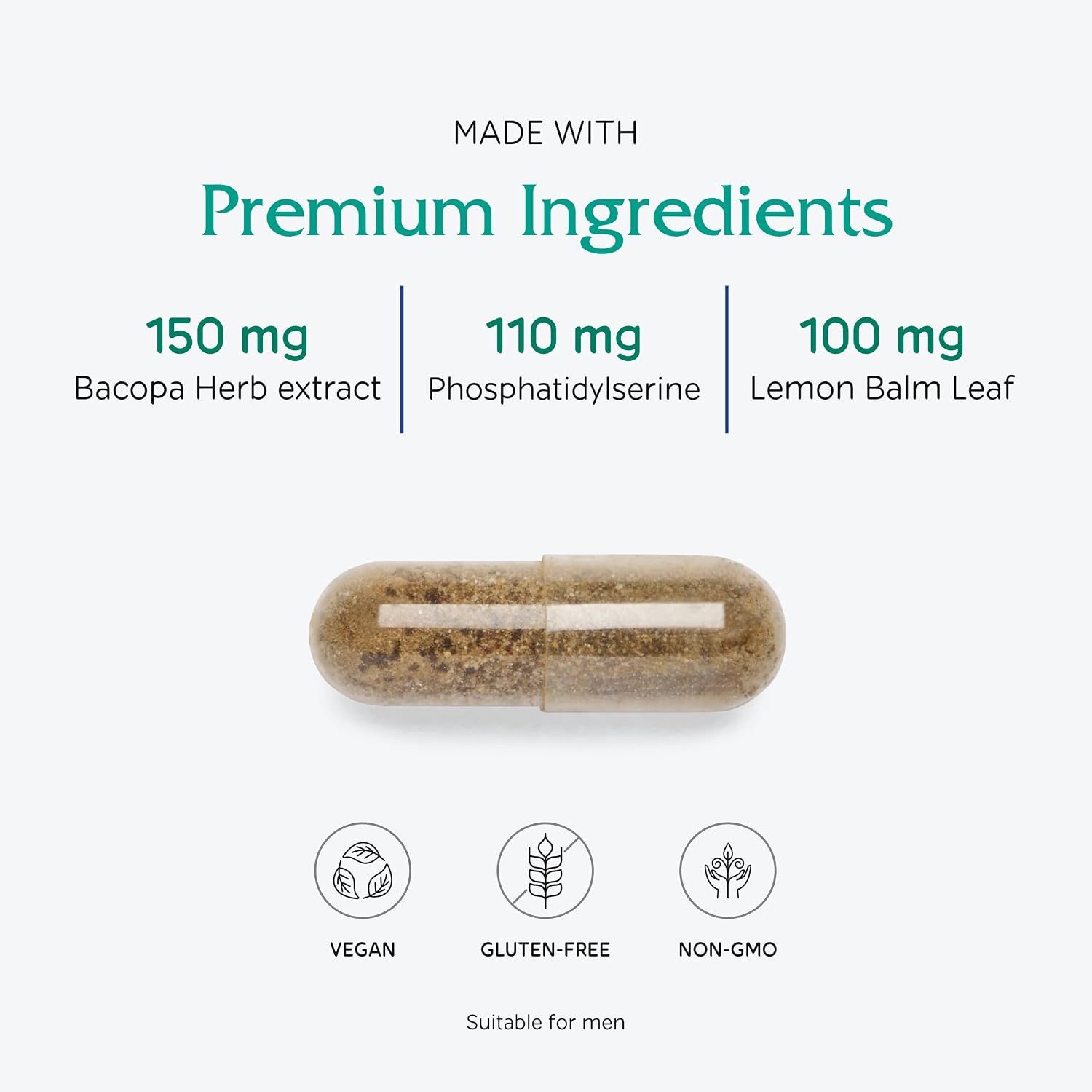 Vitanica MindBlend, Apoyo Cerebral, 60 Cápsulas Veganas