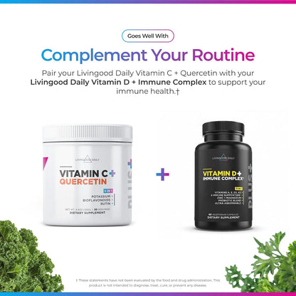 Livingood Daily Vitamina C en Polvo 2600 mg con Quercetina - 30 Dosis, Sabor Naranja – Image 6
