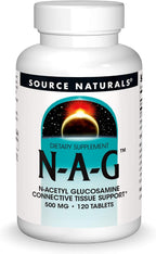 Source Naturals N-A-G 500 mg - N-Acetil Glucosamina para el Soporte de los Tejidos Conectivos - 120 Comprimidos