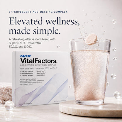 MDR VitalFactors NAD+ Anti-Aging Drink Mix – 40 Comprimidos Efervescentes