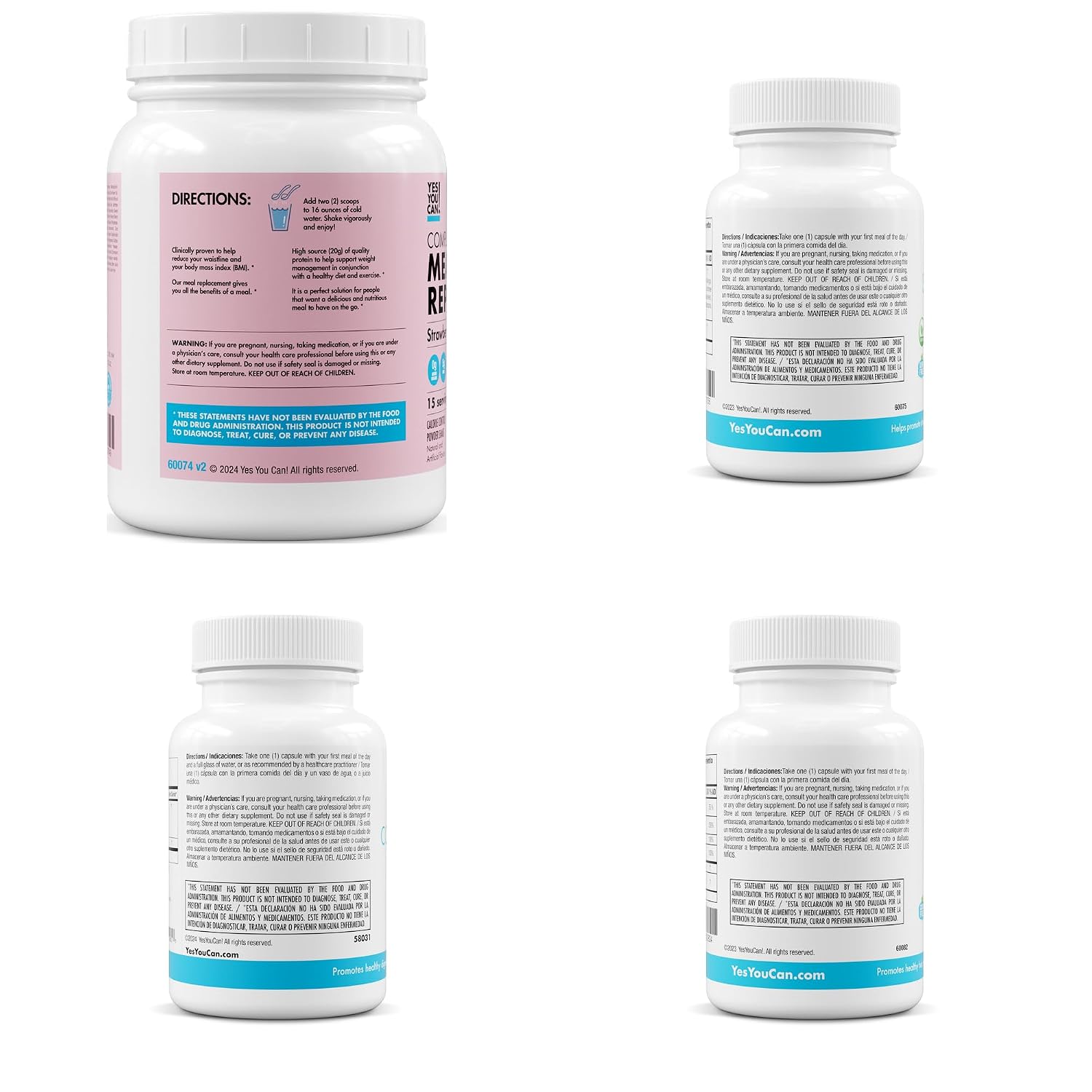 Yes You Can! Transformation Kit - Kit Completo de Sustitución de Comidas y Suplementos (Sabor Fresa)