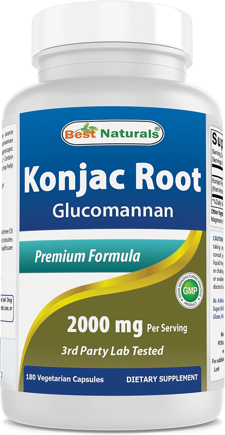 Best Naturals Raíz de Konjac 2000mg, 180 Cápsulas