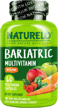 NATURELO Bariatric Multivitamin - One Daily with Iron - Suplemento para Cirugía Bariátrica - Nutrición Natural - 60 Cápsulas Veganas