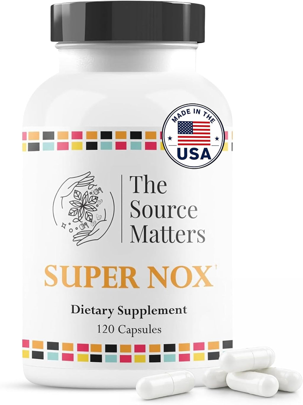 Super NOX (120 Cápsulas) - Suplemento de Óxido Nítrico con L-Citrulina - Potenciador de Óxido Nítrico para Apoyo Circulatorio y Vascular | Quercetina y Extracto de Semilla de Uva