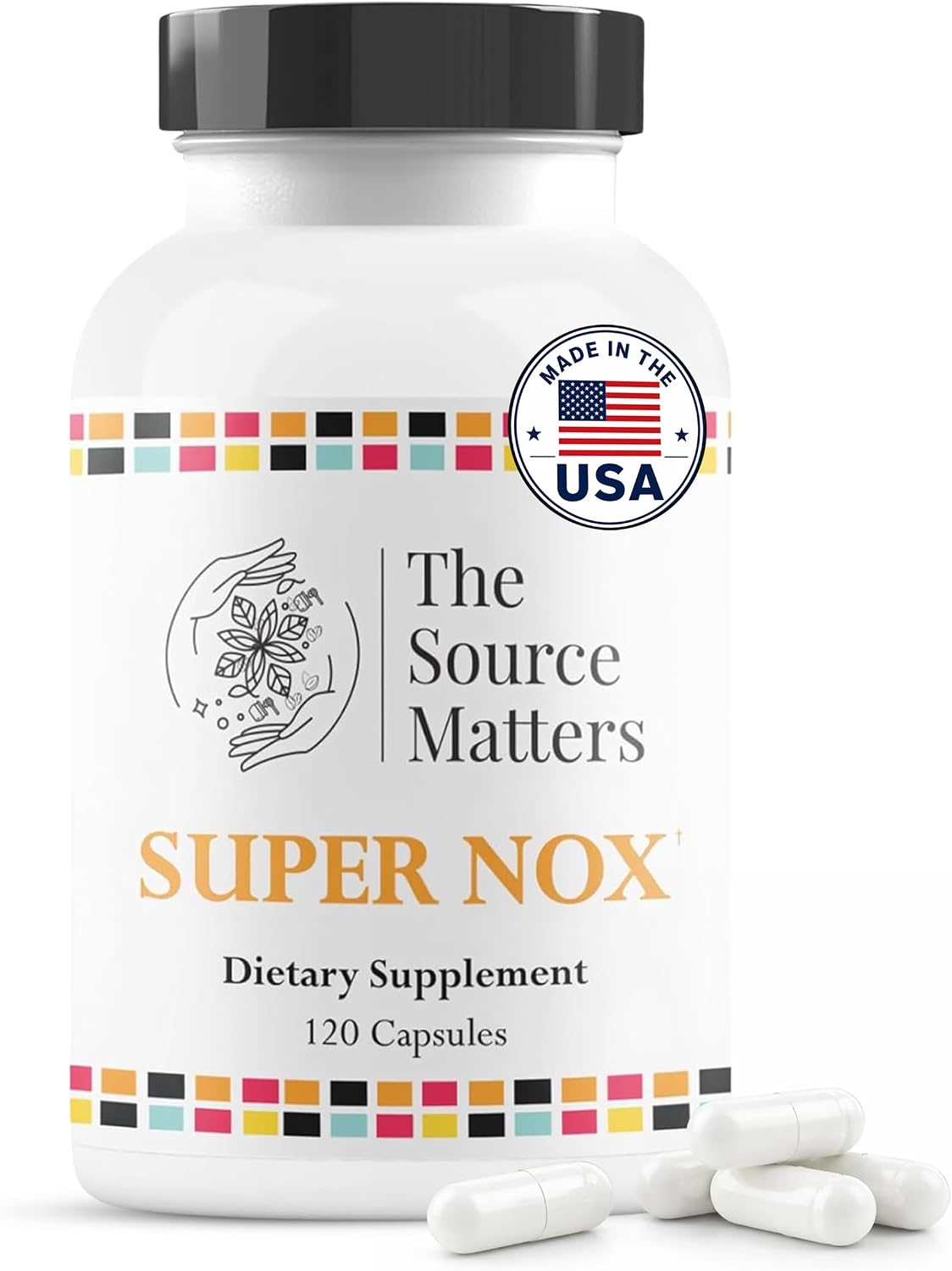 Super NOX (120 Cápsulas) - Suplemento de Óxido Nítrico con L-Citrulina - Potenciador de Óxido Nítrico para Apoyo Circulatorio y Vascular | Quercetina y Extracto de Semilla de Uva