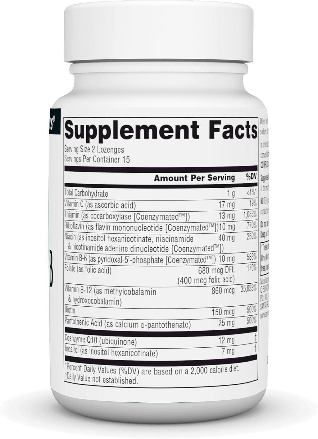 Source Naturals Coenzymate B Complex - 30 comprimidos bucales sabor menta
