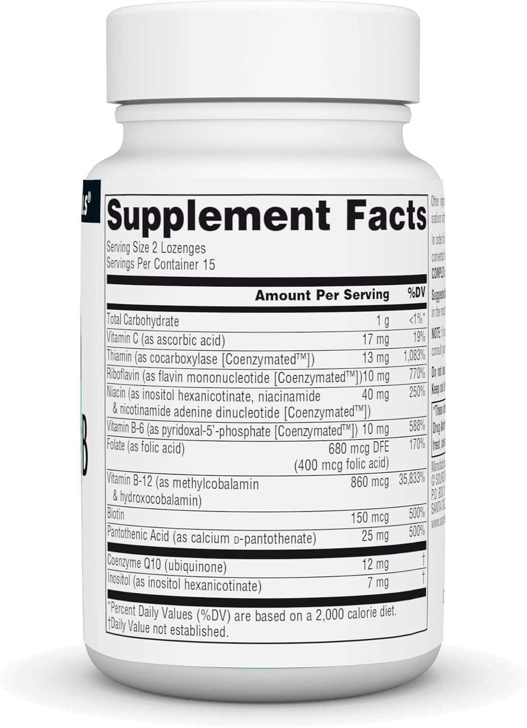 Source Naturals Coenzymate B Complex - 30 comprimidos bucales sabor menta