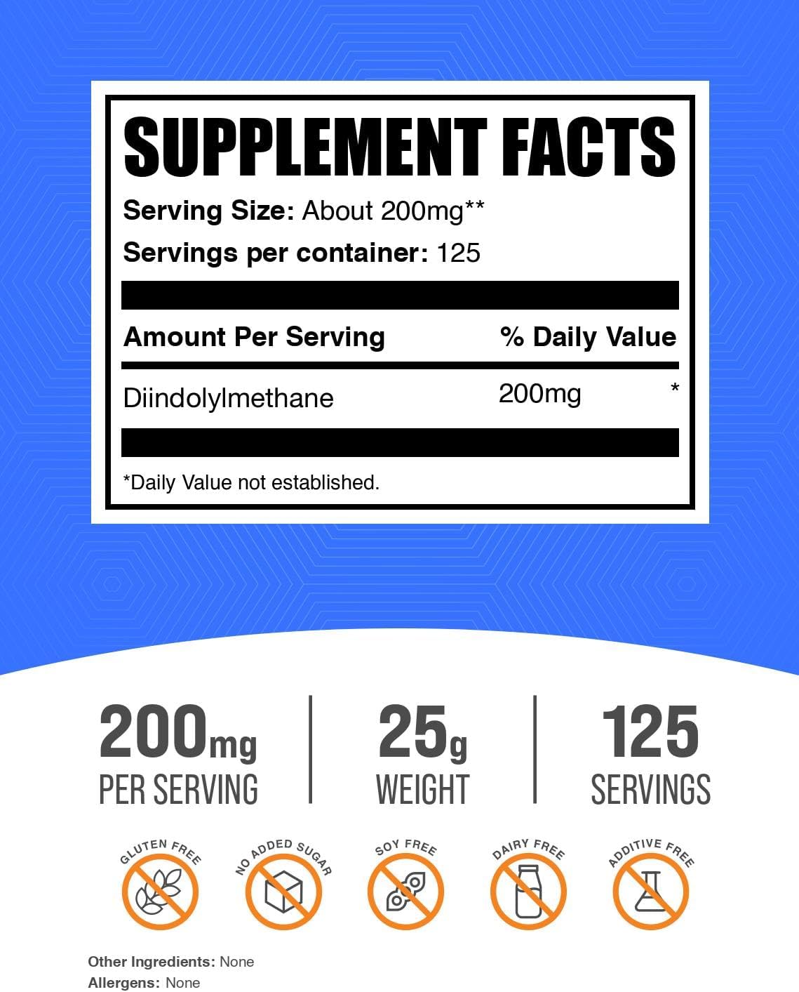 DIM en Polvo - Diindolilmetano 200mg por Ración, 25g