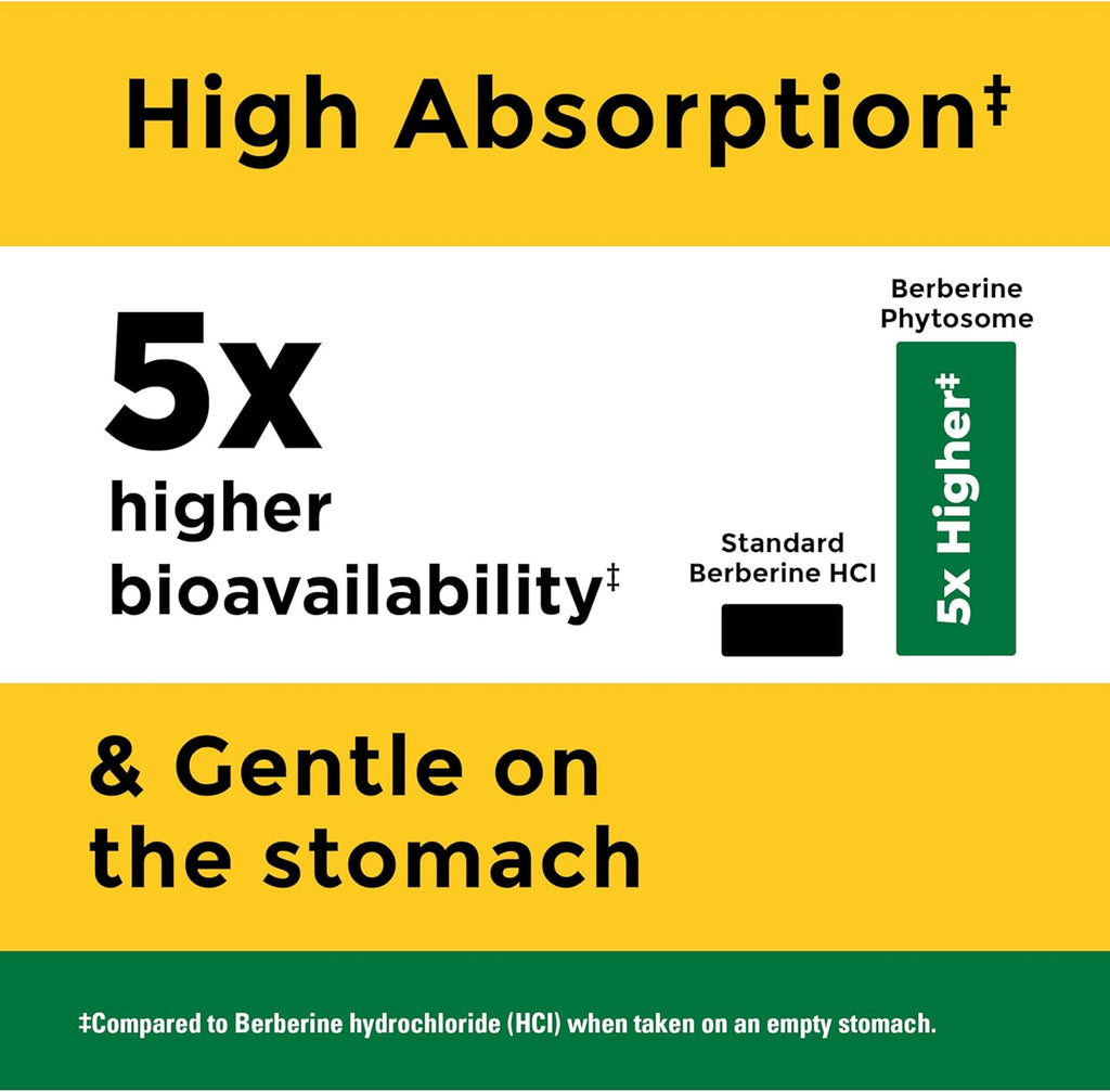 Nature Made Berberina Phytosome Absorción Mejorada, 1100 mg, 60 Cápsulas