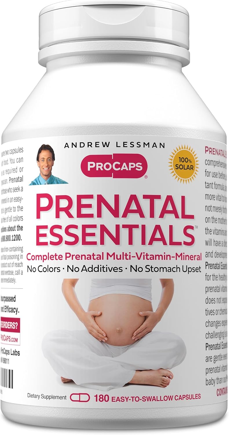 ANDREW LESSMAN Prenatal Essentials 180 Capsules - Complete Prenatal Vitamins with Methylfolate and Iron