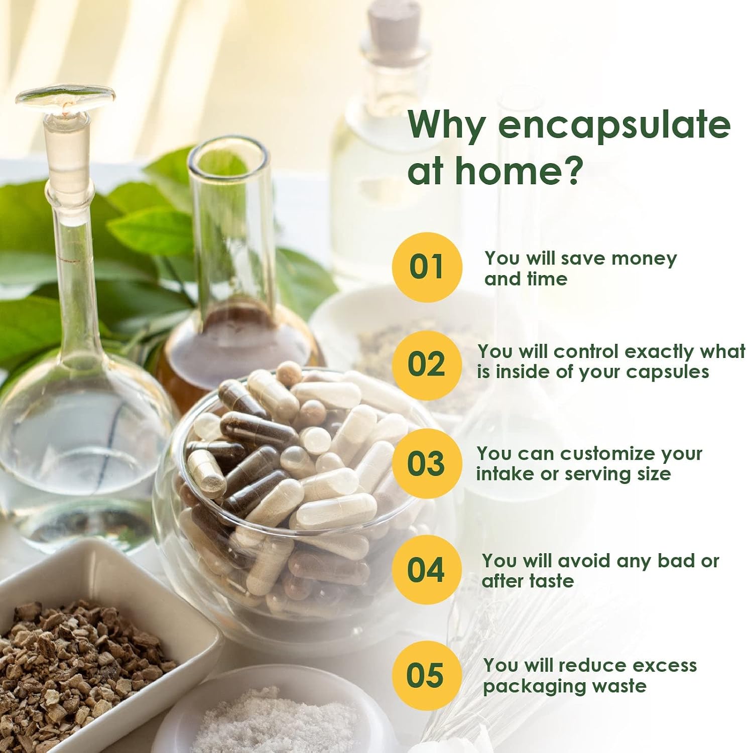 Capsuline Cápsulas Vegetales Vacías Tamaño 0 - 50,000 Unidades Separadas en Bolsas