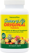 NaturesPlus Source of Life - Pack de 3 - 180 Comprimidos - Multivitamínico con Alimentos Integrales