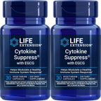 Life Extension Cytokine Suppress con EGCG, 30 Cápsulas Vegetarianas (Paquete de 2)