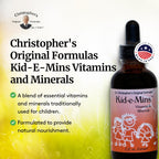 Dr. Christopher's Kid-E-Mins Vitaminas y Minerales, Sabor Naranja Natural, Multivitamínico Líquido para Niños, 2 oz