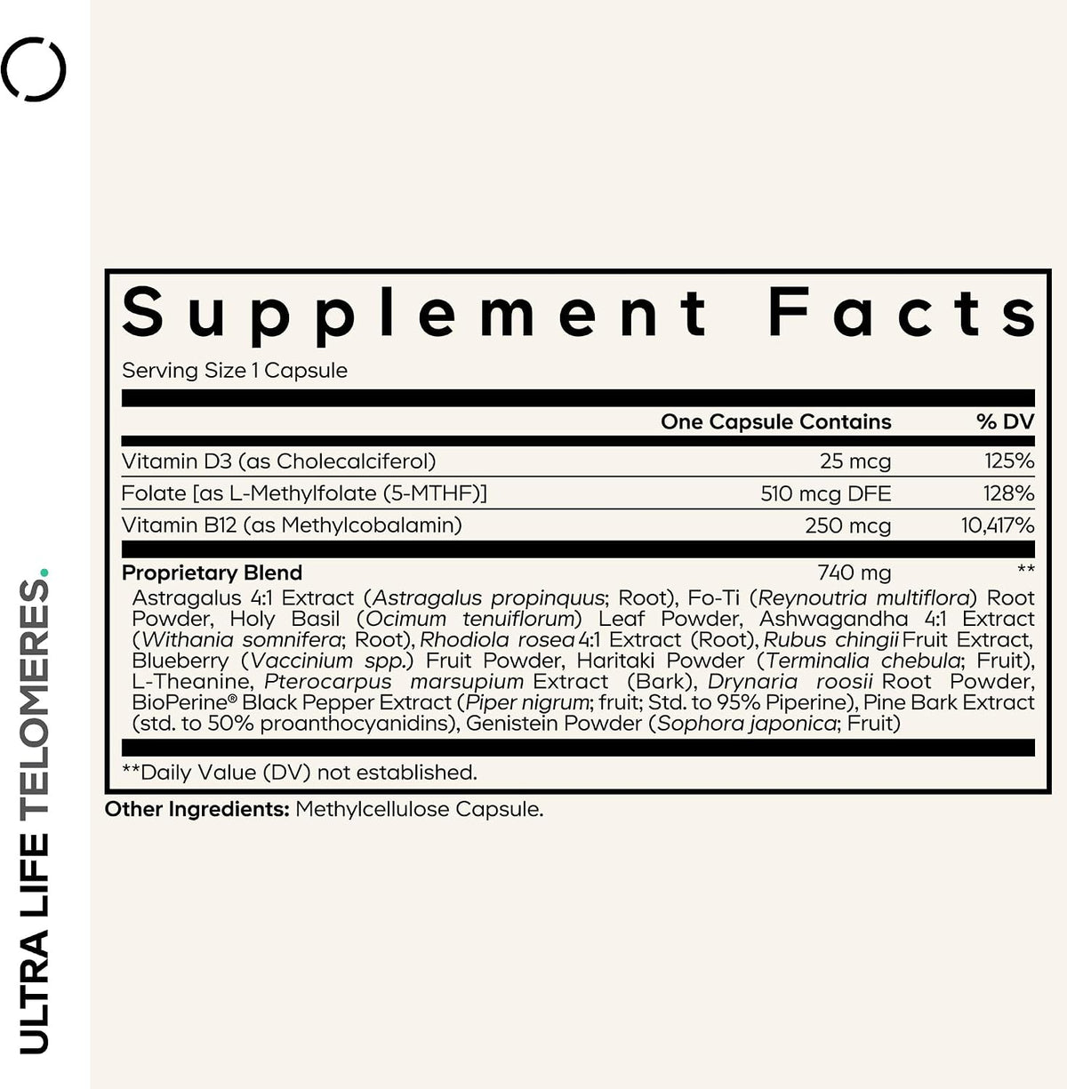 Codeage Ultra Life Telómeros - Suplemento – Vitamina B12 (metilcobalamina): La vitamina B12 contribuye al – Image 2