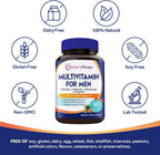 Doctor's Recipes Multivitamínico para Hombres, Complejo Diario Completo con Licopeno, Saw Palmetto, Vitaminas A, B6, B12, C, D, E, Zinc y Más, Salud del Corazón, Energía, Próstata e Inmunidad, 90 Comprimidos