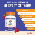 MaryRuth's Gominolas Orgánicas de Vitamina D3 | 1000 IU | USDA Orgánico | Vegano | Sin Gluten | 60 gominolas
