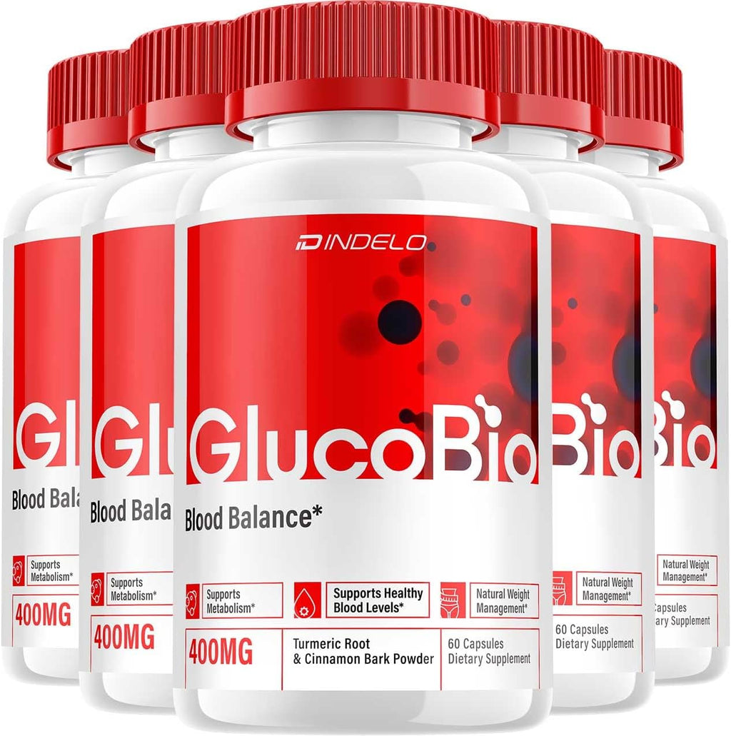 Gluco Bio Cápsulas Saludables - Suplemento Avanzado (5 Pack - 300 Cápsulas)