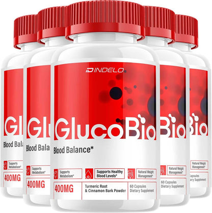 Gluco Bio Cápsulas Saludables - Suplemento Avanzado (5 Pack - 300 Cápsulas) – Image 1