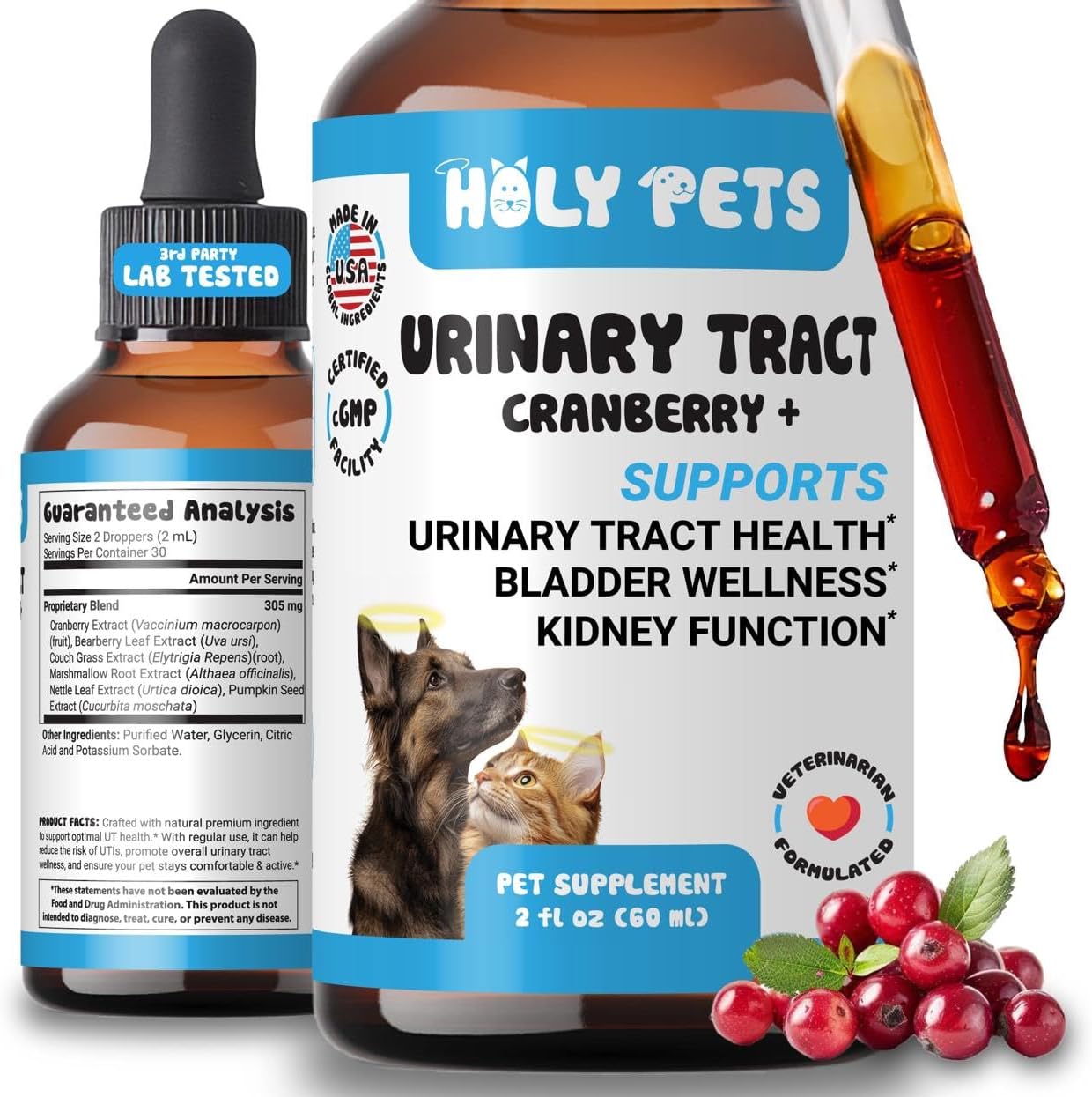 Natural UTI Support para Perros y Gatos - Suplemento para la Salud Urinaria