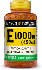 MASON NATURAL Vitamina E, 450 mg (1000 UI), 50 cápsulas blandas