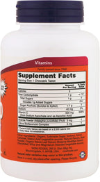 NOW Foods Vitamina C-500 Masticable, Sabor Cereza-Baya
