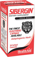 HealthAid Sibergin Siberian Eleuthero (Eleutherococcus senticosus) – Adaptógeno Natural – 30 Cápsulas Blandas