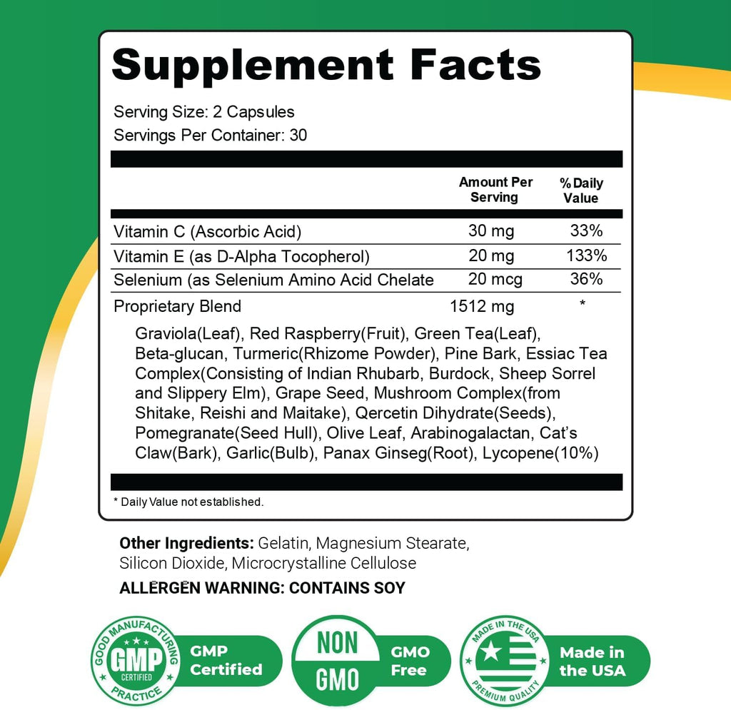 Keravita Pro – Vitamina C, E, Té Verde, Cúrcuma y Complejo de Setas – 60 Cápsulas, 1 Mes de Suministro