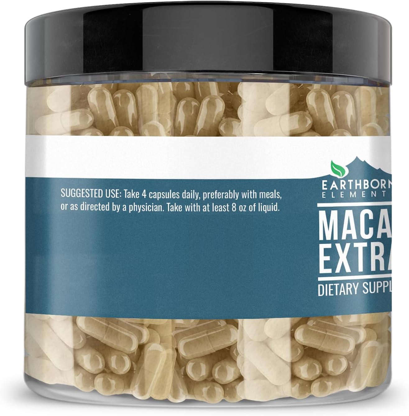 Earthborn Elements Maca Root Extract 200 Cápsulas, Puro y Sin Aditivos