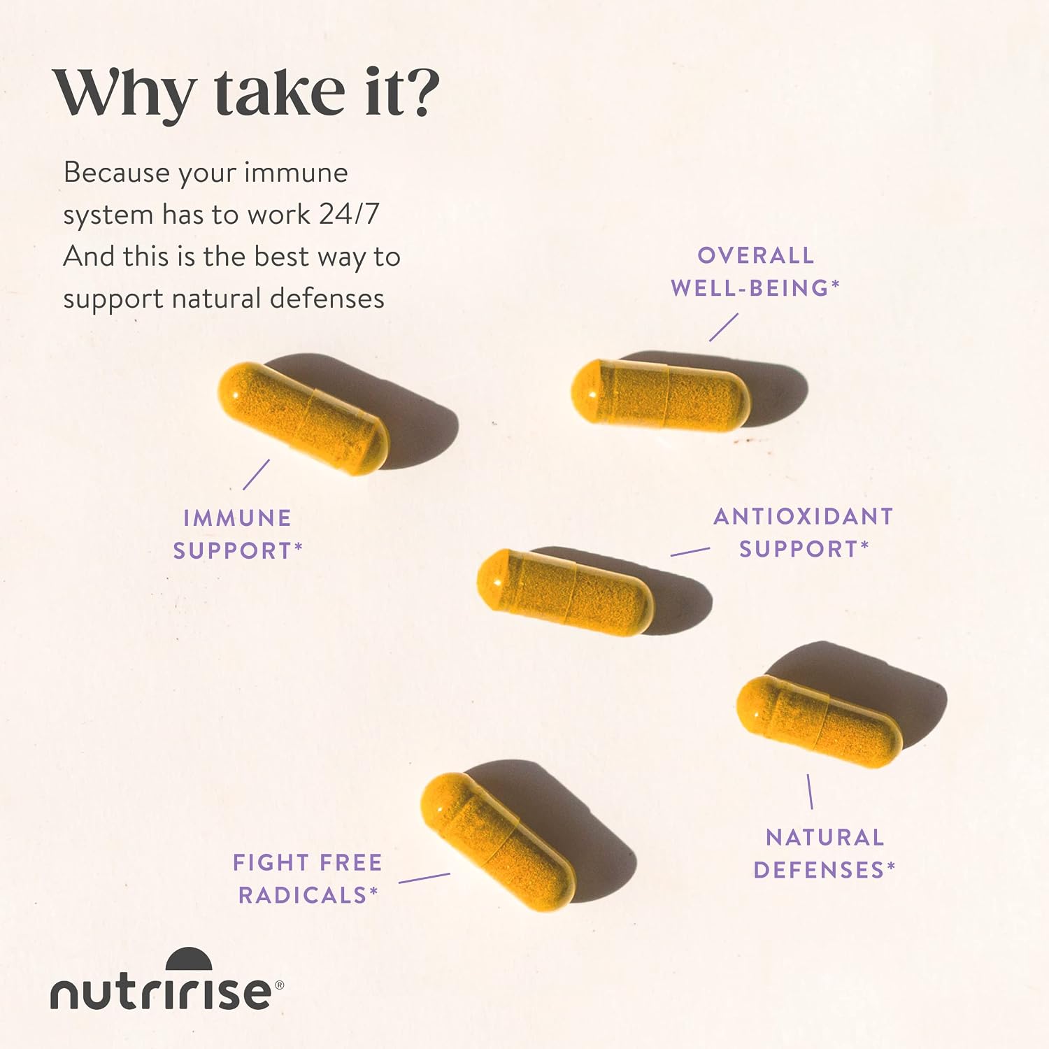 NutriRise Immunity Complex – Complejo Inmunitario con Saúco, Vitamina C, Zinc, Equinácea, Cúrcuma y Probióticos (90 Cápsulas)