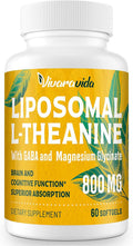 Vivaravida L-Theanina 800mg con GABA y Glicinato de Magnesio - Compuesto Natural para el Sueño y la Relajación (60 Cápsulas Blandas)